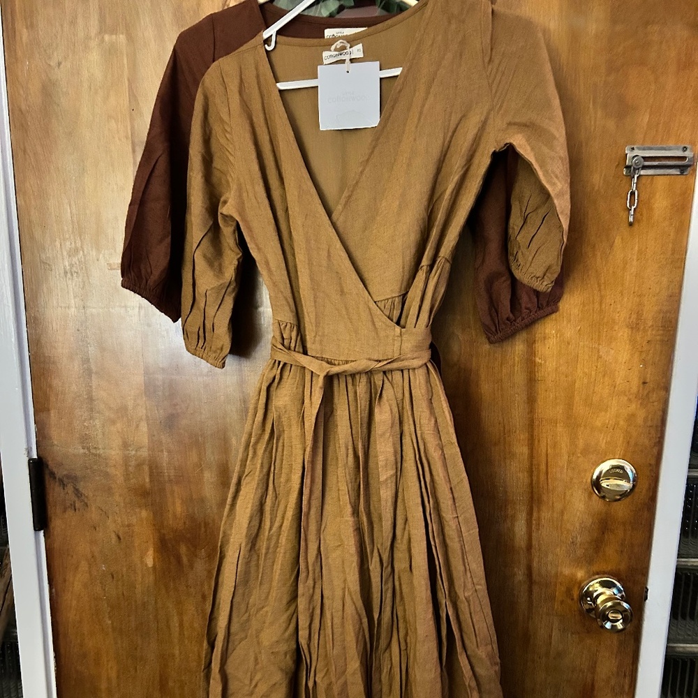 Bundle EUC Little cottonwood Astrid wrap dresses linen